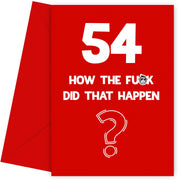 Funny 54th Birthday Card - How Did That Happen?