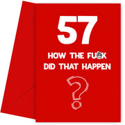 Funny 57th Birthday Card - How Did That Happen?