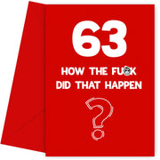 Funny 63rd Birthday Card - How Did That Happen?