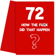 Funny 72nd Birthday Card - How Did That Happen?