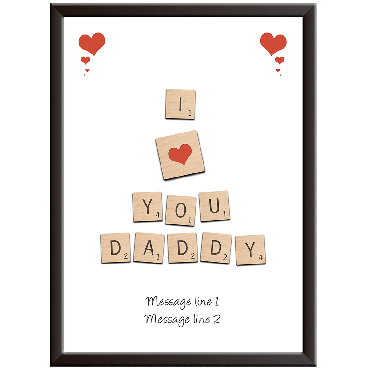 Personalised Scrabble Print - I Love You Daddy