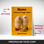 What can be personalised on this hilarious easter cards