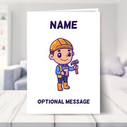 Boy Builder Greetings Card