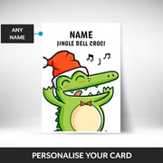 What can be personalised on this funny christmas cards