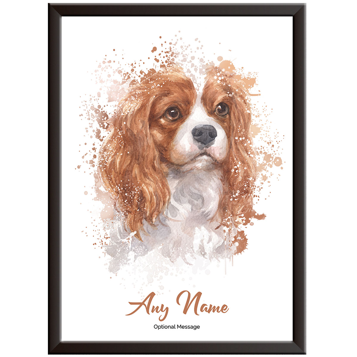 Personalised King Charles Spaniel Watercolour Print