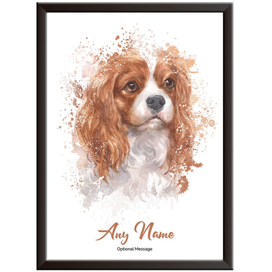 Personalised King Charles Spaniel Watercolour Print