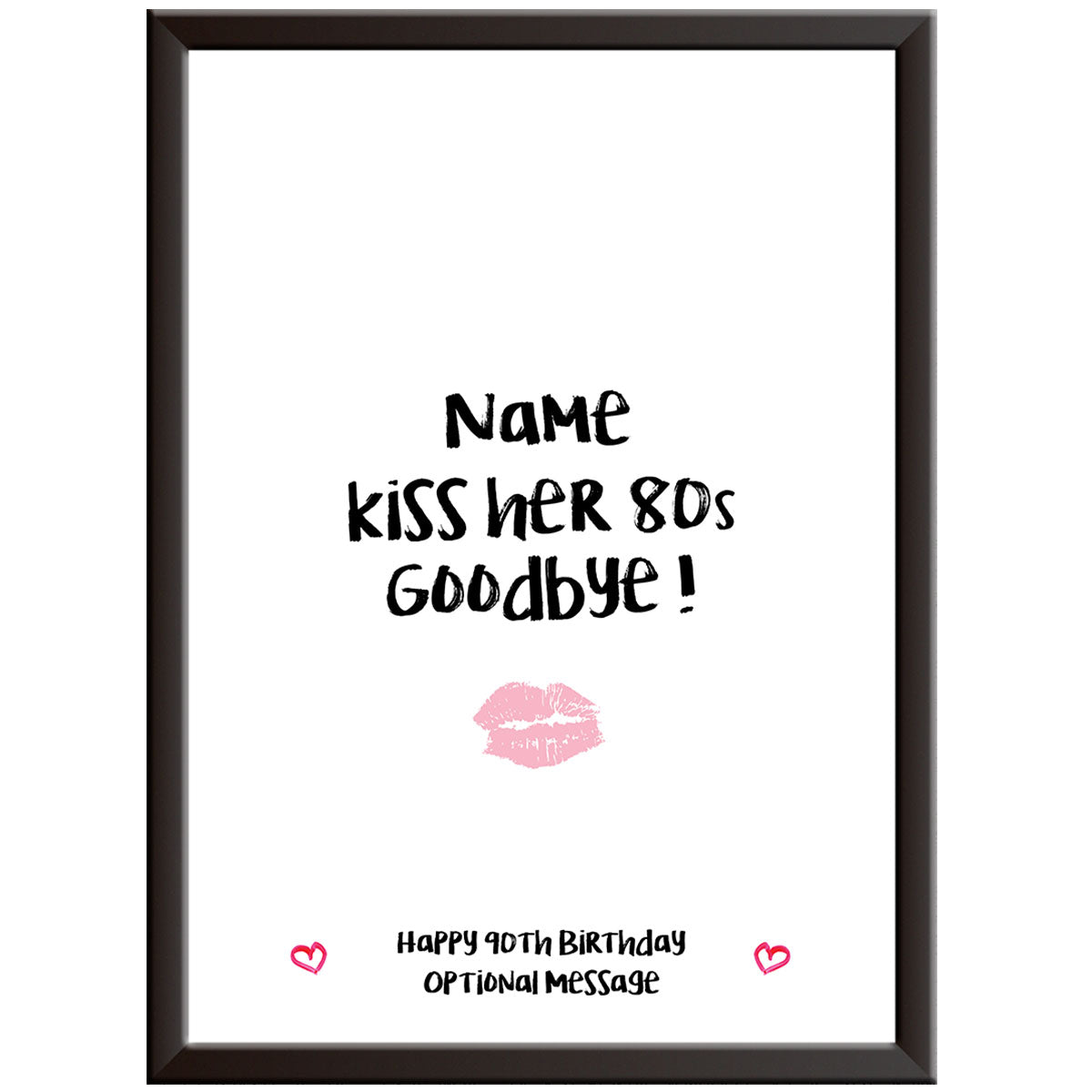 Personalised Kiss Her 80s Goodbye Print