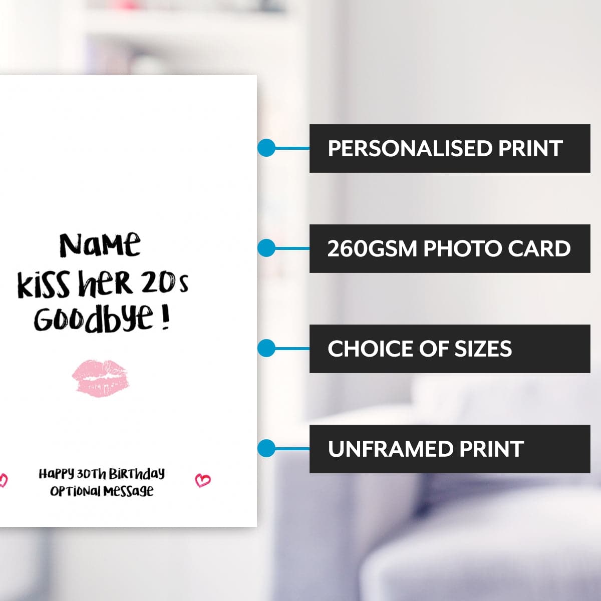 Kiss Her Birthday Goodbye Print