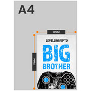 The size of this card for boy becoming big brother is 7 x 5" when folded