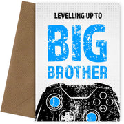 Levelling Up To Big Brother Card - Gamer Cards for Boys Becoming Big Bro
