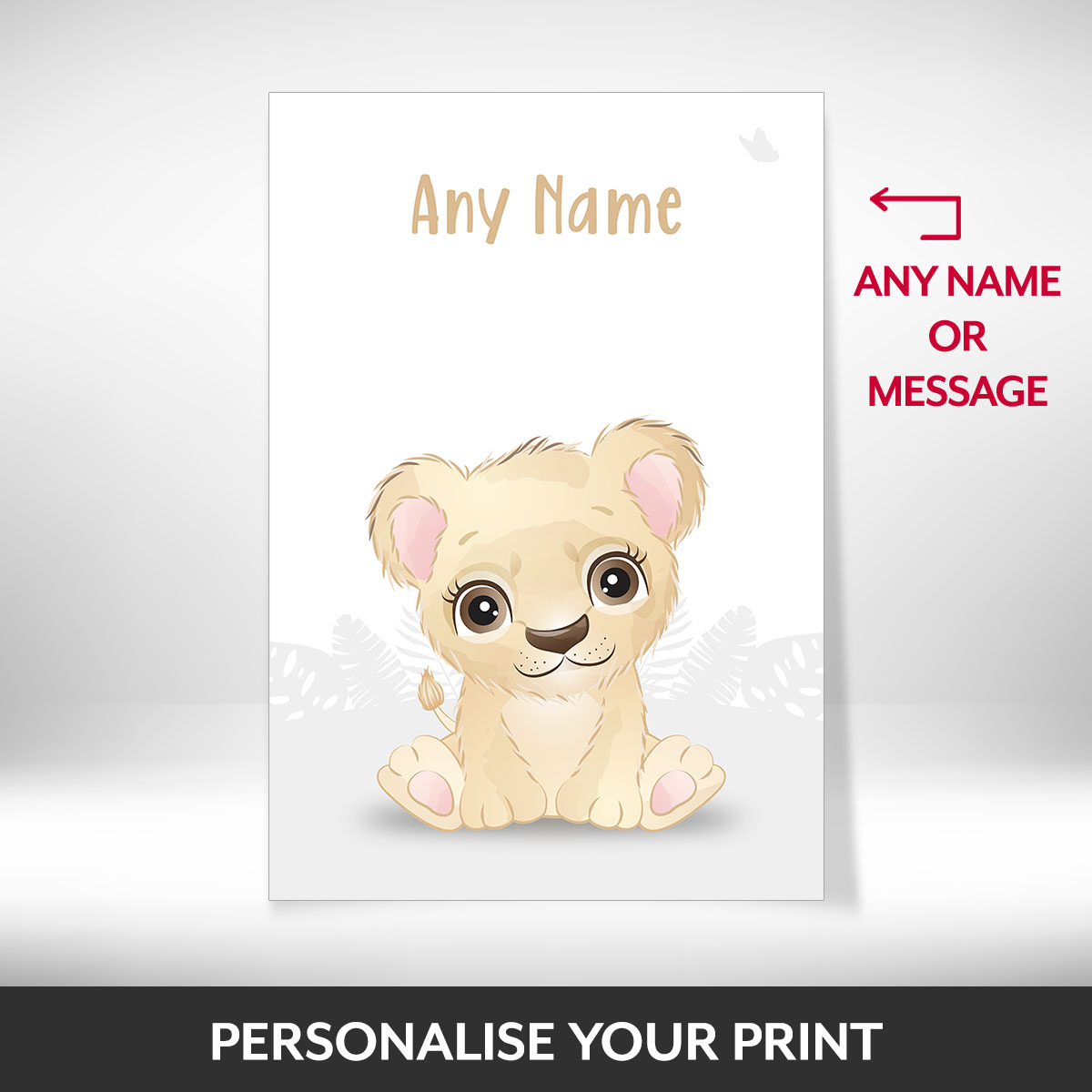 What can be personalised on this safari animal prints