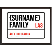 London Street Sign - Family Name Personalised Print
