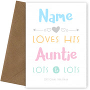 Personalised Loves Auntie Lots & Lots Card