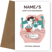 Married Couple 10th Wedding Anniversary Card for Couples