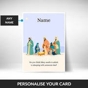 What can be personalised on this religious christmas cards