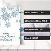 Main features of this snowflake christmas card