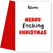 Offensive Christmas Card for Friends and Family - Merry F*cking Christmas!