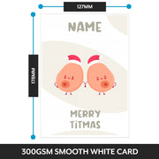 The size of this humorous christmas card is 7 x 5" when folded