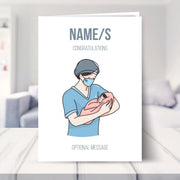 Personalised Congratulations Cards - New Baby Girl with Midwife