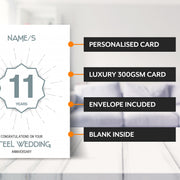 Main features of this 11th wedding anniversary cards