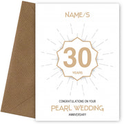 Pearl Wedding Anniversary Card for 30th Wedding Anniversary