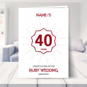 40th anniversary cards for couples shown in a living room