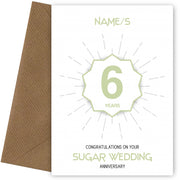 Sugar Wedding Anniversary Card for 6th Wedding Anniversary