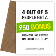 Job Centre Funny Birthday Card for Him or Her - Humorous Cards