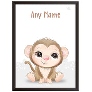 Personalised Nursery Safari Animal Print - Monkey