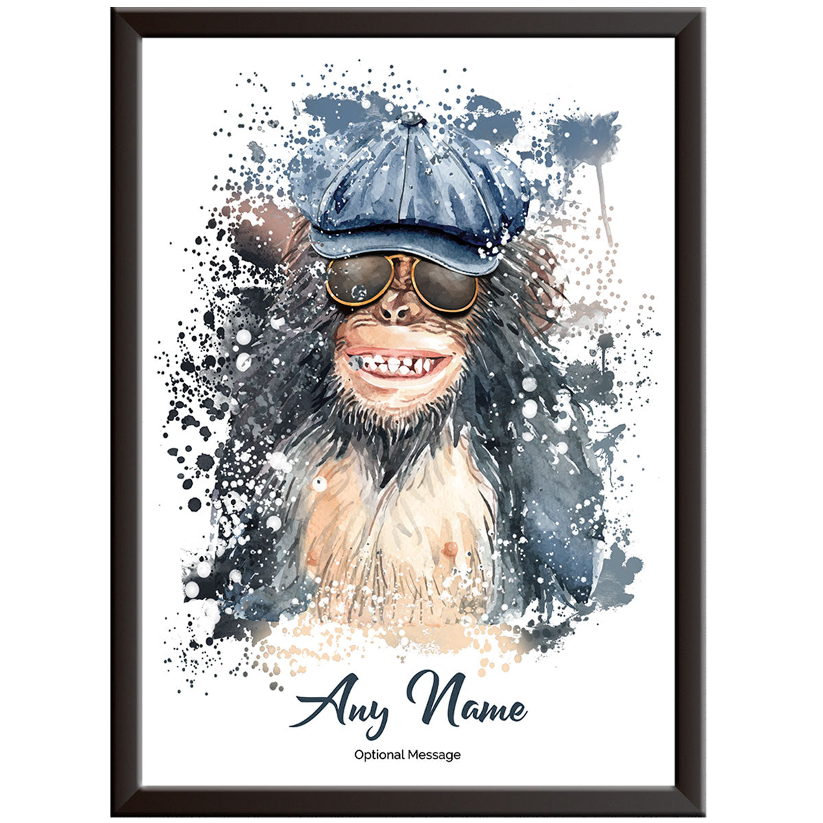 Personalised Monkey Watercolour Print