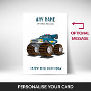 What can be personalised on this 11th birthday card Any Name
