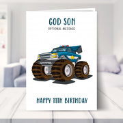 11th birthday card shown in a living room