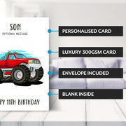 Main features of this Son birthday card