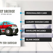 Main features of this Step Brother birthday card