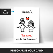 What can be personalised on this mother day card