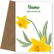 Daffodils Mother's Day Card for Mum - Beautiful Flower and Floral Card for Her