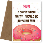 Funny Thank You Card for Her, Auntie, Friend and a Mother's Day Card for Mum