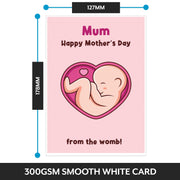 The size of this mother's day card mum to be is 7 x 5" when folded