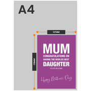 The size of this humorous mothers day card is 7 x 5" when folded