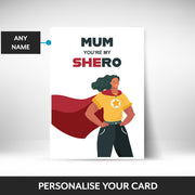 What can be personalised on this mothers day card for step mum