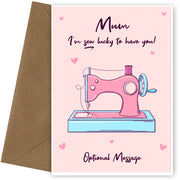 Sew Lucky Funny Mother's Day Card for Her - So Lucky To Have You Mum Card 