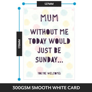 The size of this mothers day card for mum is 7 x 5" when folded