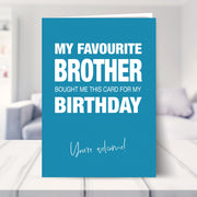 birthday card brother shown in a living room