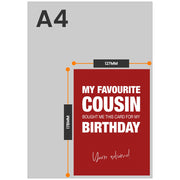 The size of this funny birthday card cousin is 7 x 5" when folded