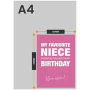 The size of this birthday card auntie is 7 x 5" when folded