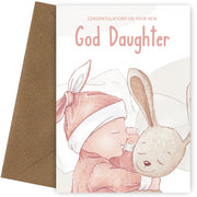 Congratulations New God Daughter Card - God Parents Cards for New Baby Girl 