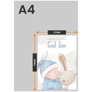 The size of this new baby god Son card is 7 x 5" when folded