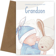 Congratulations New Grandson Card - Grandparents Cards for New Baby Boy