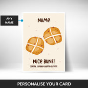 What can be personalised on this easter cards for adults