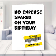 funny birthday cards for men shown in a living room